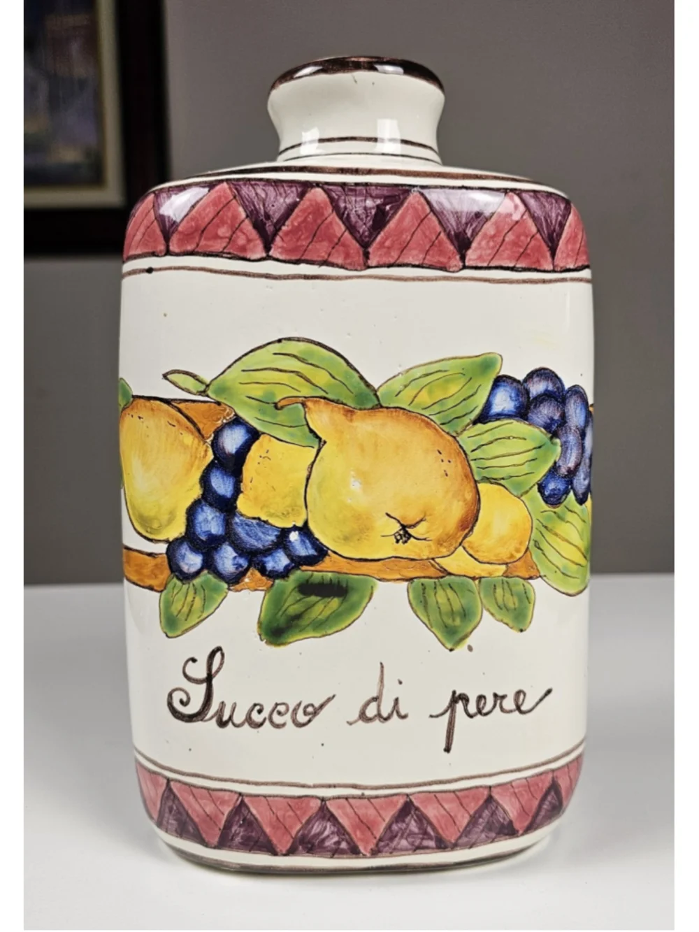 Vintage Ceramiche Giacomini Orvieto Italian Pottery Succo Di Pere Pear Jar